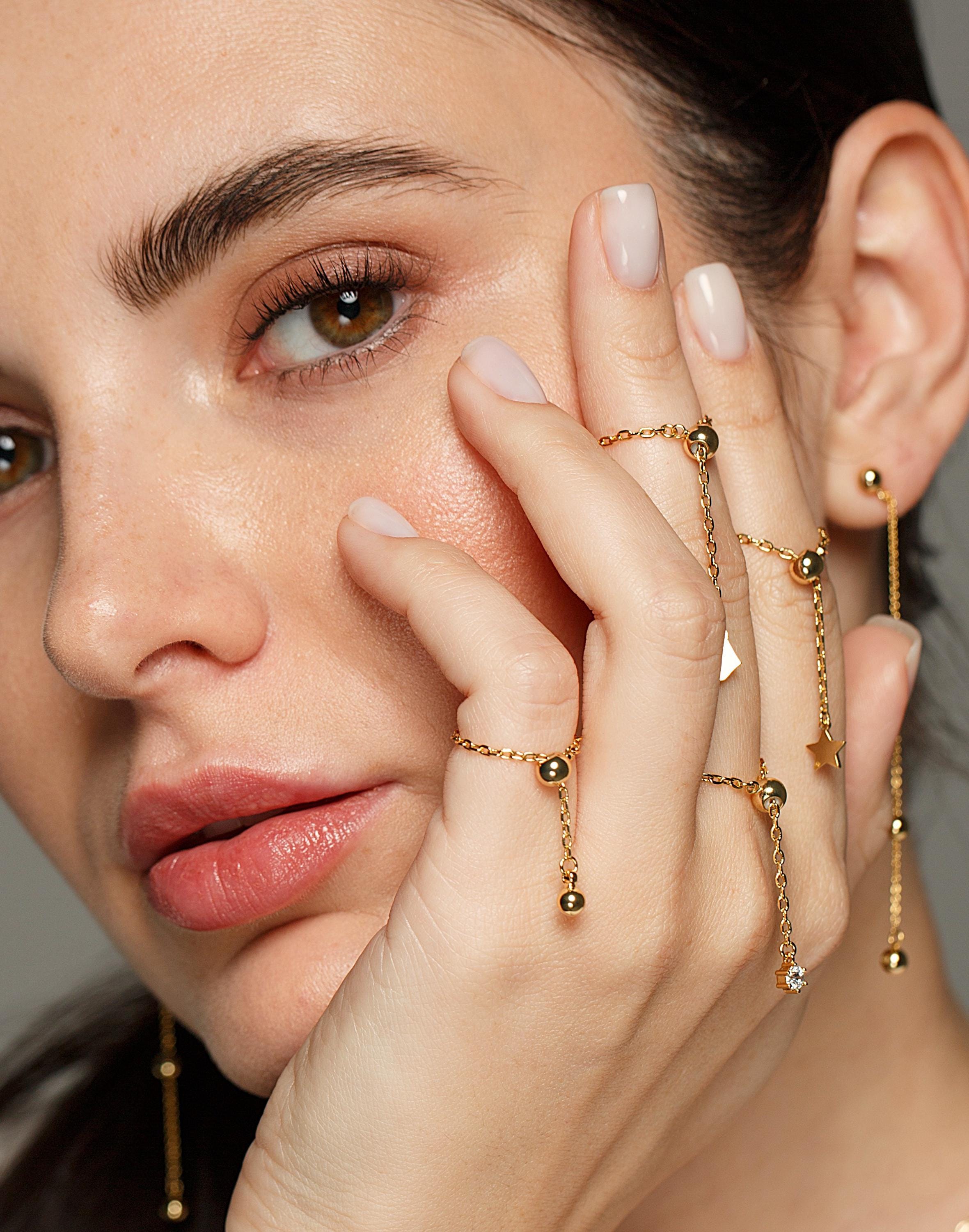 Adjustable Chain Ring, 14K Gold Filled Minimalist Chain Ring
