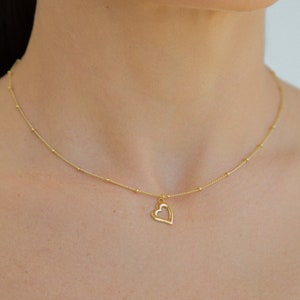 Heart necklace, Heart pendant necklace, Diamond Gemstone Necklace,Gold Pendant Women Necklace, Unique Chain Necklace for Women, Gift for her