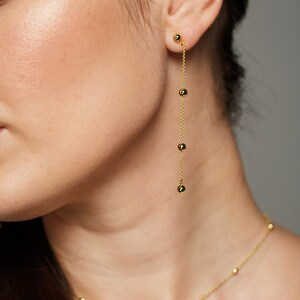 Gold Chain Drop Earrings, Dangle Earrings, Everyday, Unique, Elegant Earrings, Minimalist Long Threader Earrings, Gift for Her