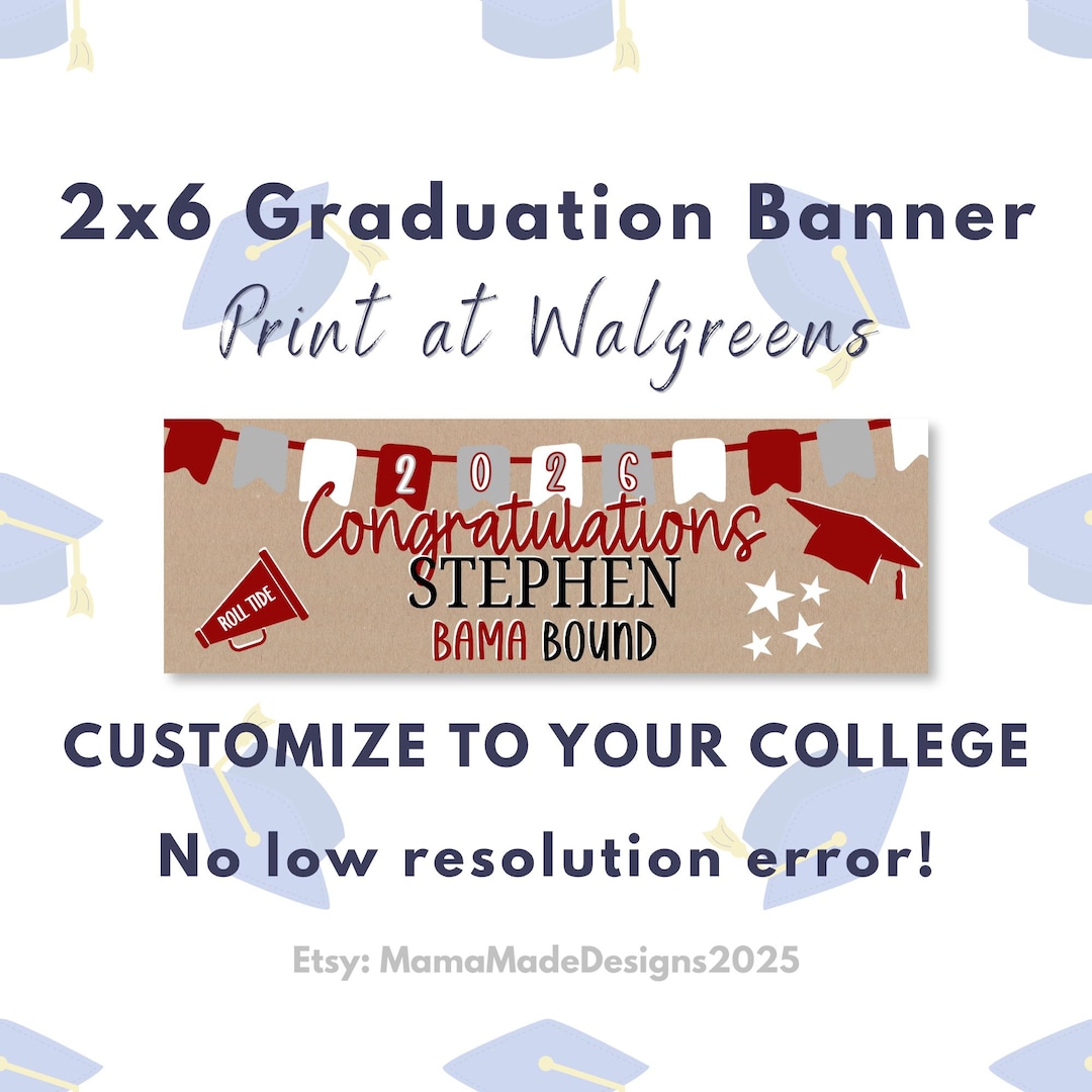 Custom Graduation Banner | College Bound, 2x6 Walgreens Printable ...