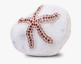 lapidemART decorative stone with mosaic starfish in different sizes