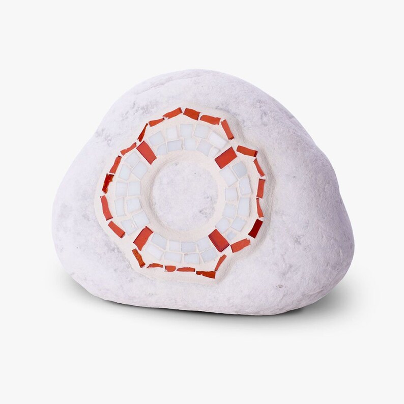 lapidemART decorative stone with mosaic lifebuoy in different sizes image 1