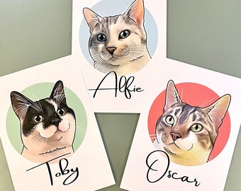 Custom Pet Portrait Illustration | Pet Gift | Dog Portrait | Cat Portrait | Pet Memorial | Pet Portrait | Pet Drawing | Pet Illustration