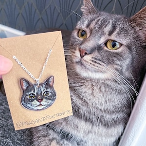 Custom Pet Necklace | Custom Pet Gift | Cat Drawing | Dog Drawing | Personalised Pet | Animal Necklace | Portrait | Pet Jewellery