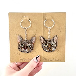 Custom Pet Keyring Custom Pet Gift Cat Drawing Dog Drawing Personalised Pet Animal Keyring Portrait Pet Keychain image 10