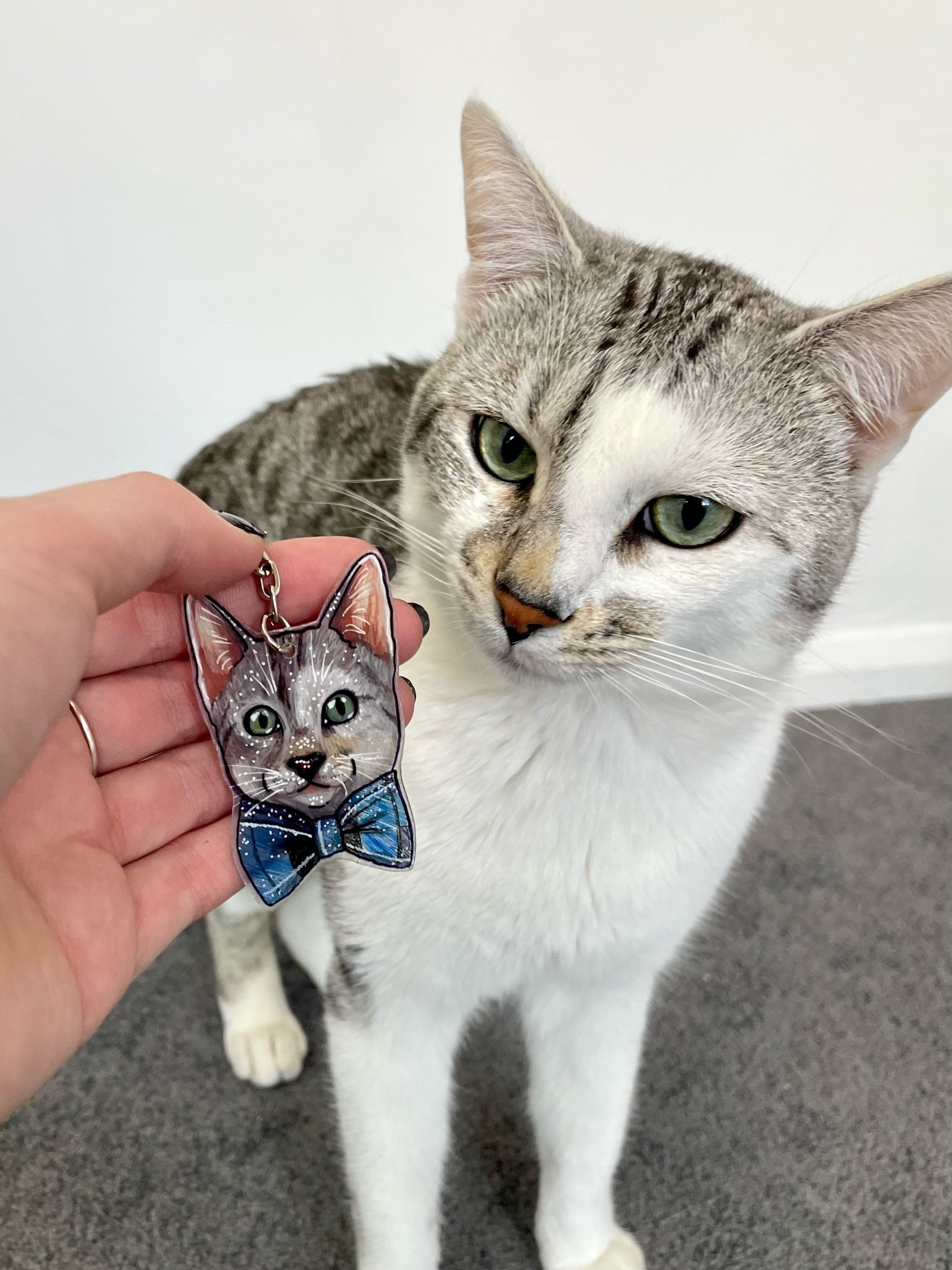 Custom Pet Keyring Custom Pet Gift Cat Drawing Dog Etsy UK