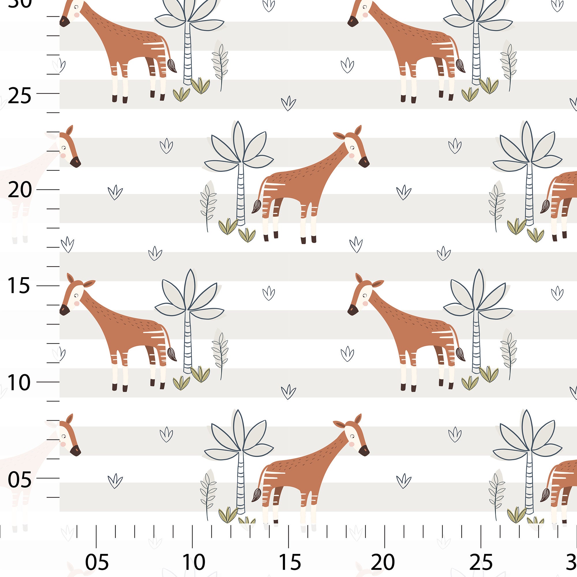 Two Okapi Seamless Pattern Designs for Commercial Use, Non-exclusive ...