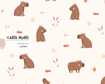 Capybara Fabric Pattern (Commercial Use) – Non-Exclusive License