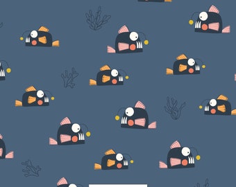 Abyssal Fish Seamless Pattern design for fabric only: Nautical Vector Design (Commercial Use)