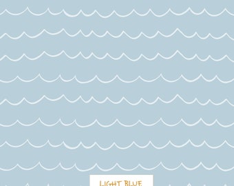 Blue Waves Seamless Pattern: Commercial Fabric Design (Digital file)