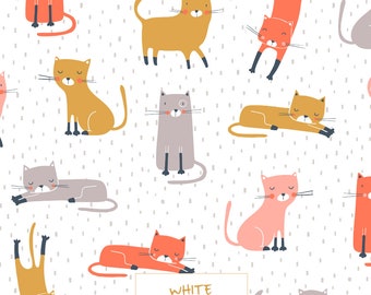Cats Seamless Pattern, Commercial Fabric Design (Digital 300 dpi)