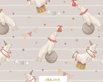 Seal Circus Pattern, Abalone Animal Repeat, Surface Design (Digital Download)