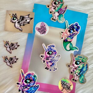 Unicorn Sticker Pack | 8 Vinyl Stickers | UV | High Quality Print | Scratch & Weatherproof | Original Art by Jaime Neitzelt Benatar
