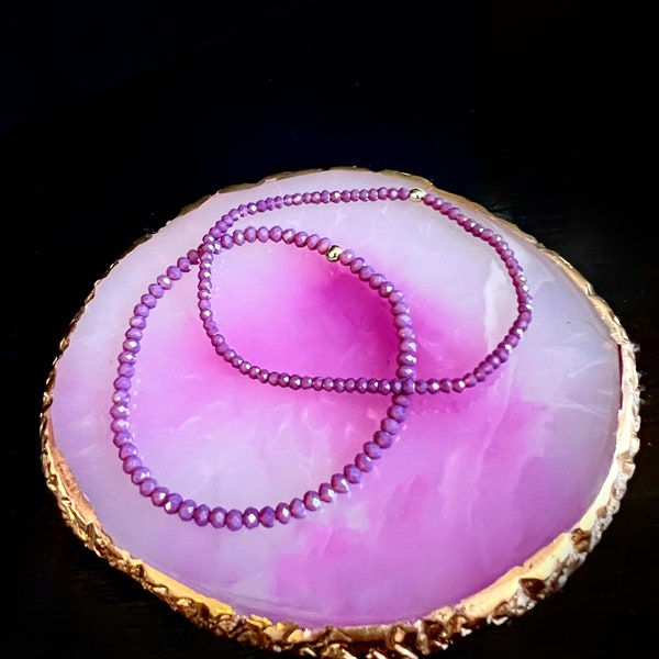 Viola & Dahlia- Stunning Purple Stretch Bracelets | 1.5mm and 2mm | Custom Bracelet Sizing | Diamond Cut | sold separately