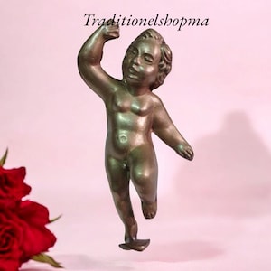 Antique Bronze Cherub Figurine – Vintage Angel Statue – Collectible Renaissance Sculpture