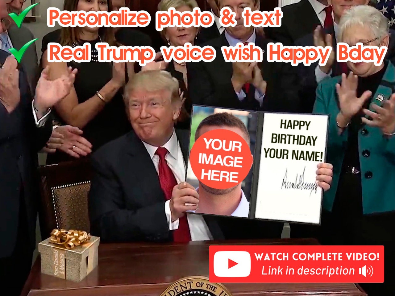Trump happy birthday video card greeting etsy