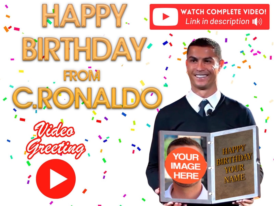 Cristiano Ronaldo Happy Birthday Card Video Greeting - Etsy