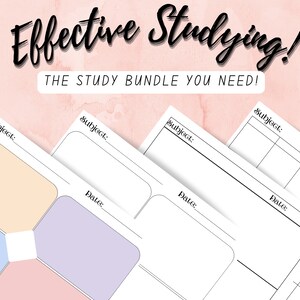 Study Tools Bundle - Study Materials, Minimalist Format, Color & B+W, Student Notes, ADHD-Friendly, Printable, Boost Memory