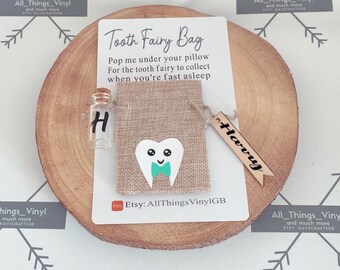 Personalised Tooth Fairy Bag First tooth keepsake burlap bag