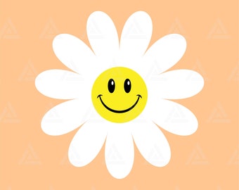 デイジー SVG、幸せそうな顔 SVG、笑顔 SVG、笑顔のデイジー SVG