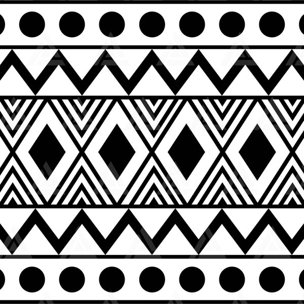 Tribal Pattern Svg, Aztec Pattern Svg, Geometric Boho Background, Southwest Motif Svg. Cut File Cricut, Png Pdf Eps, Vector, Stencil, Vinyl.