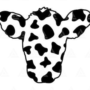 Cow Head Svg, Cow Print Svg, Cow Spots Pattern, Animal Print Pattern, Farmhouse Svg. Cut File Cricut, Png Pdf Eps, Vector, Stencil, Vinyl.
