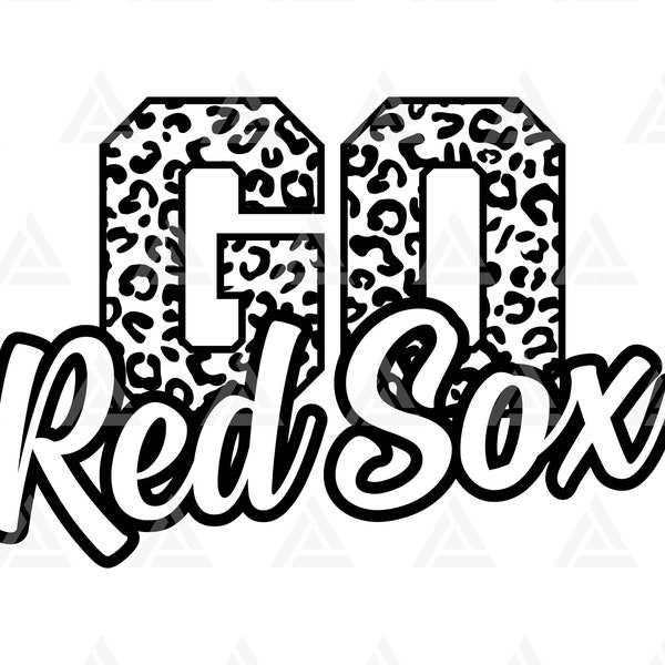Go Red Sox Leopard Svg, Go Red Sox Football Svg, Run Red Sox Svg, Cheer Mom T-Shirt, Go Team Svg. Cut File Cricut, Png Pdf Eps, Vector.