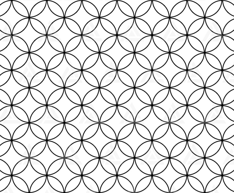 Circle Pattern Svg, Seamless Round Pattern, Wire Frame Pattern, Geometric Background. Cut file Cricut, Silhouette, Png Pdf Eps, Vector. image 1