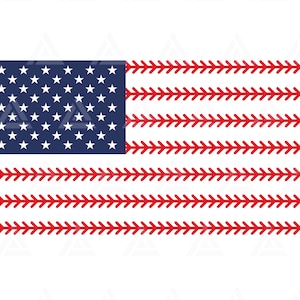 Baseball American Flag Svg, Baseball Stitch, Baseball T-shirt, Baseball Cheer Mom, USA Flag. Cut File Cricut, Silhouette, Png Pdf, Vector.