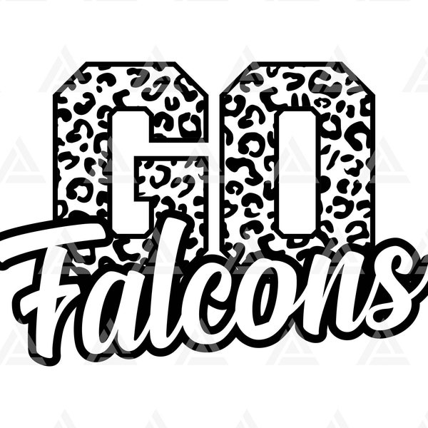 Go Falcons Leopard Svg, Go Falcons Football Svg, Run Falcons Svg, Cheer Mom T-Shirt, Go Team. Cut File Cricut, Png Pdf Eps, Vector, Stencil