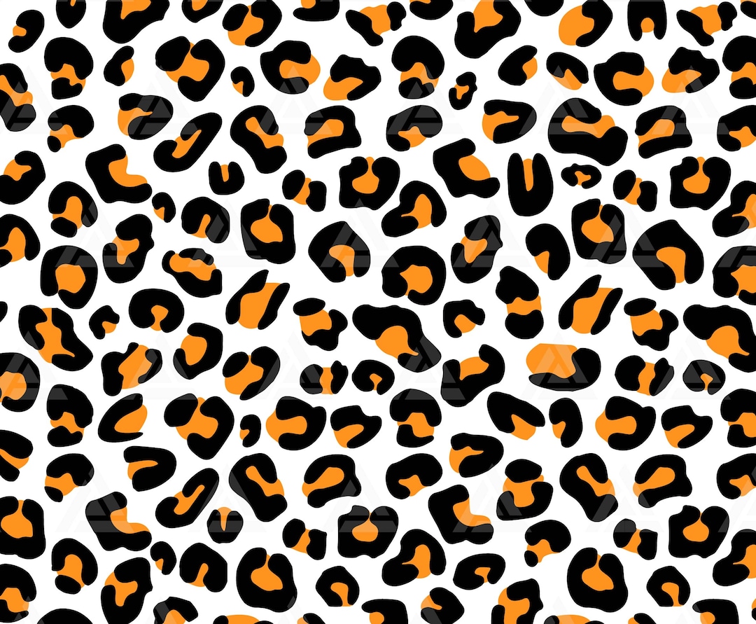 オレンジ色のヒョウ柄 SVG、オレンジ色のヒョウの斑点模様、動物の皮柄