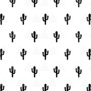 Patrón de cactus Svg, Patrón suculento Svg, Plantilla de vaso Svg, Fondo de cactus. Cortar archivo Cricut, Png Pdf eps, vector, stencil.