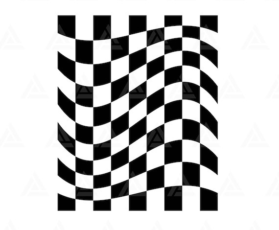 Wavy Checkered Svg, Checkerboard Svg, Wrap Checkered, Retro Geometric Background, Square Pattern. Cut File Cricut, Png Pdf, Vector.