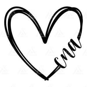 Enfermera CNA SVG, CNA Corazón SVG, Auxiliar de Enfermería Certificado, Vida de Enfermera, Camiseta de Enfermera. Archivo de corte Cricut, PNG, PDF, vector.