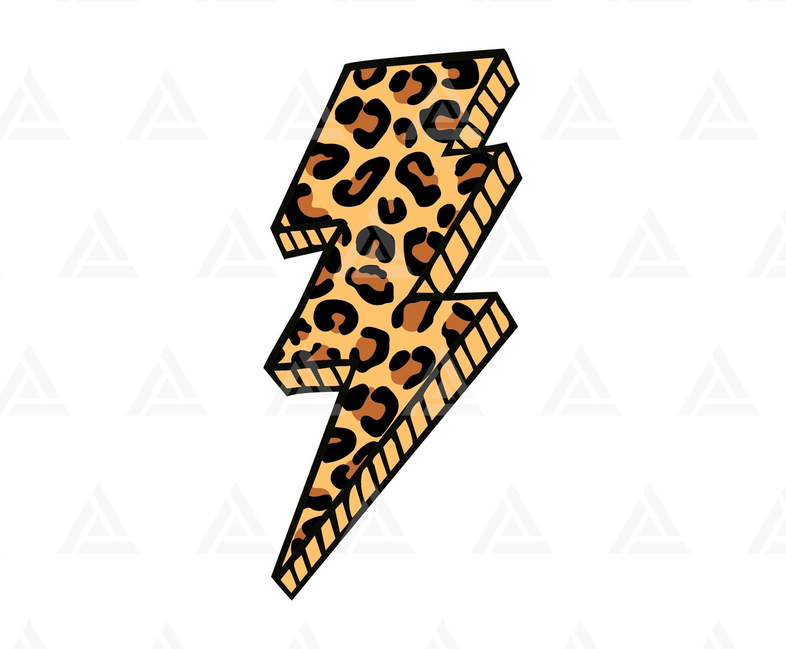 Leopard Lightning Bolt Svg Doodle Leopard Thunder Svg - Etsy