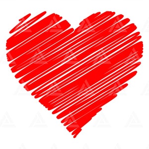 Scribble Heart Svg, Heart Png, Doodle Heart Svg, Rysunek serca, Clipart serca. Wytnij plik Cricut, Png Pdf, Wektor, Naklejka, Kalkomania.