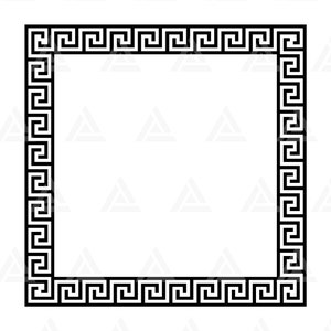 Fotograma de clave griego cuadrado svg, monograma de onda griega svg, borde griego sin costuras, corona de clave griega. Cortar archivo Cricut, Png Pdf eps, vector, stencil.
