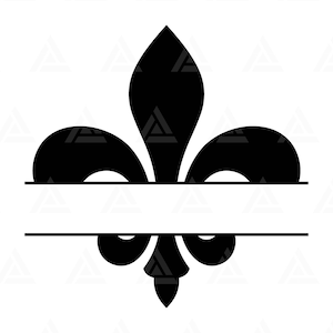 Fleur De Lis Svg Monogram, Split Name Frame Svg, Mardi Gras Svg, New Orleans Svg. Cut File Cricut, Silhouette, Png Pdf Eps, Vector, Stencil.