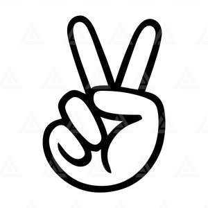 Peace Hand Svg, Peace Sign Svg, Peace Fingers Svg, Two Hand Sign Svg. Cut File Cricut, Png Pdf Eps, Vector, Vinyl, Sticker, Decal