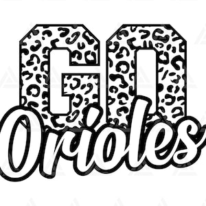 Go Orioles Leopard Svg, Go Orioles Football Svg, Run Orioles Svg, T-shirt Cheer Mom. Taglia File Cricut, Png Pdf Eps, Vettoriale, Stencil.