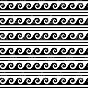 Bezszwowa grecka fala Svg, wzór fal morskich, geometryczne tło rzymskiego meandra. Plik do cięcia Cricut, Png Pdf Eps, wektor, szablon.