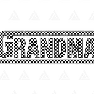 Karierte Oma SVG, Oma Png, Racing Oma T-Shirt Design, Retro Rasse Oma Sublimation. Schnittdatei Cricut, Png, Pdf, Vektor.