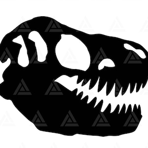 Cráneo de dinosaurio Svg, Cráneo de T-rex Png, Esqueleto de T Rex Svg. Archivo de corte Cricut, Png Pdf, Vector.