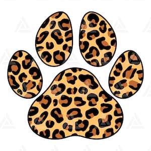 Patte léopard Svg, Patte guépard Svg, Imprimé léopard Svg, Patte de chien Svg, Fond taches léopard. Couper le fichier Cricut, Png Pdf Eps, Vecteur, Pochoir.