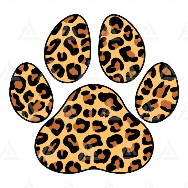 Leopard Paw Svg, Cheetah Paw Svg, Leopard Print Svg, Dog Paw Svg, Leopard Spots Background. Cut File Cricut, Png Pdf Eps, Vector, Stencil.