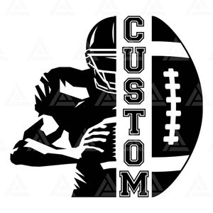 Custom Football Name Svg, Half Football Player Monogram, Football T ...