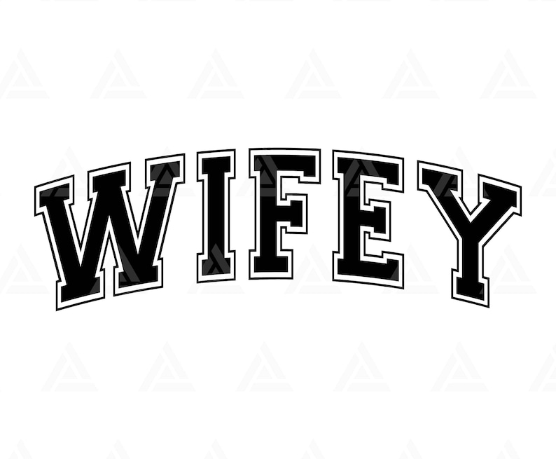Wifey Svg, Wifey Varsity Svg, Bridal Party, Wifey Png, Wife Shirt, Jersey Font. Cut File Cricut, Png Pdf, Vector, Vinyl, Sticker. image 1