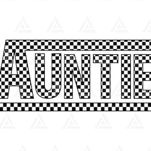 Karierte Tante SVG, Tante Png, Racing Aunt T-Shirt Design, Rasse Tante Sublimation, Retro Tante. Schnittdatei Cricut, Png, Pdf, Vektor.