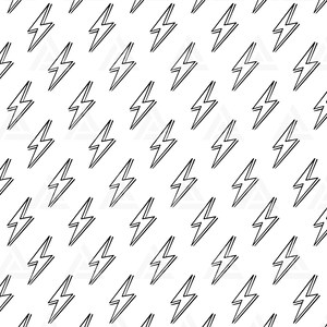 Könnte beinhalten: Ein nahtloses Muster mit einem sich wiederholenden Design aus schwarzen Blitzen auf weißem Hintergrund.