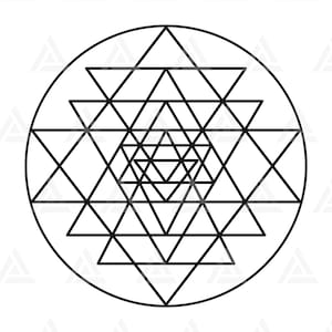 Sri Yantra Svg, Shri Chakra Svg, Semente da Vida Svg, Flor da Vida Svg, Geometria Sagrada Svg. Arquivo de Corte Cricut, Png Pdf, Vetor.